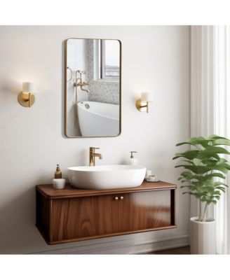 Plastic Medicine Cabinet with Beveled Edge Mirror Door and Round Corner Metal Frame, Surface or Recessed Mount Options