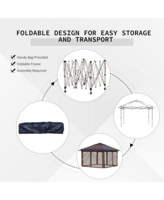 12' x 12' Pop Up Canopy with Mesh Sidewall Netting,