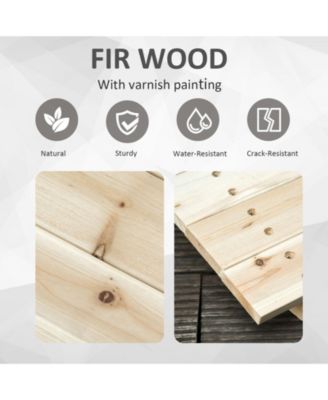 7.5' Fir Wood Garden Bridge Arc Walkway with Side Railings, Natural