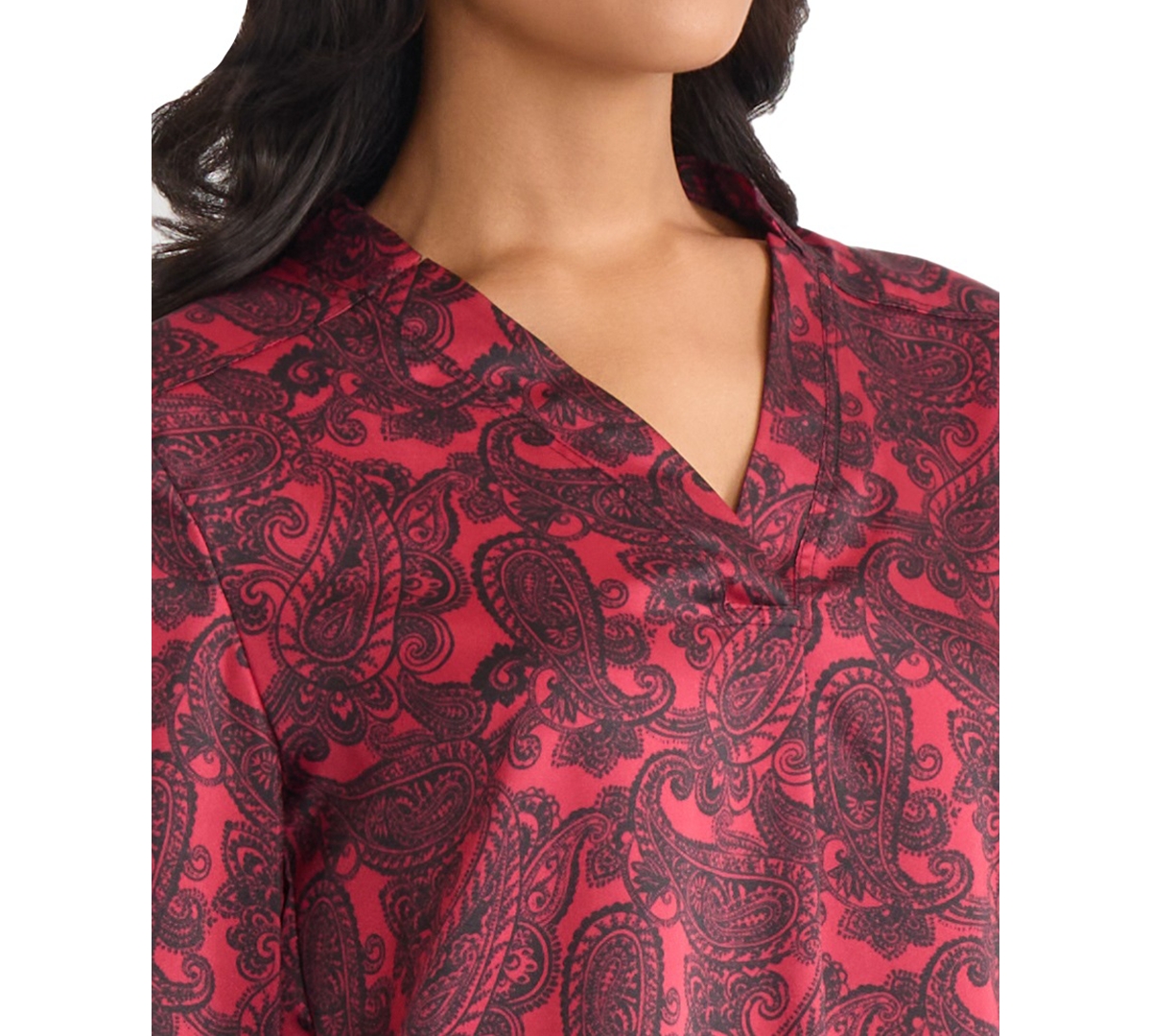 Jones New York Paisley Print Tunic In Burgundy