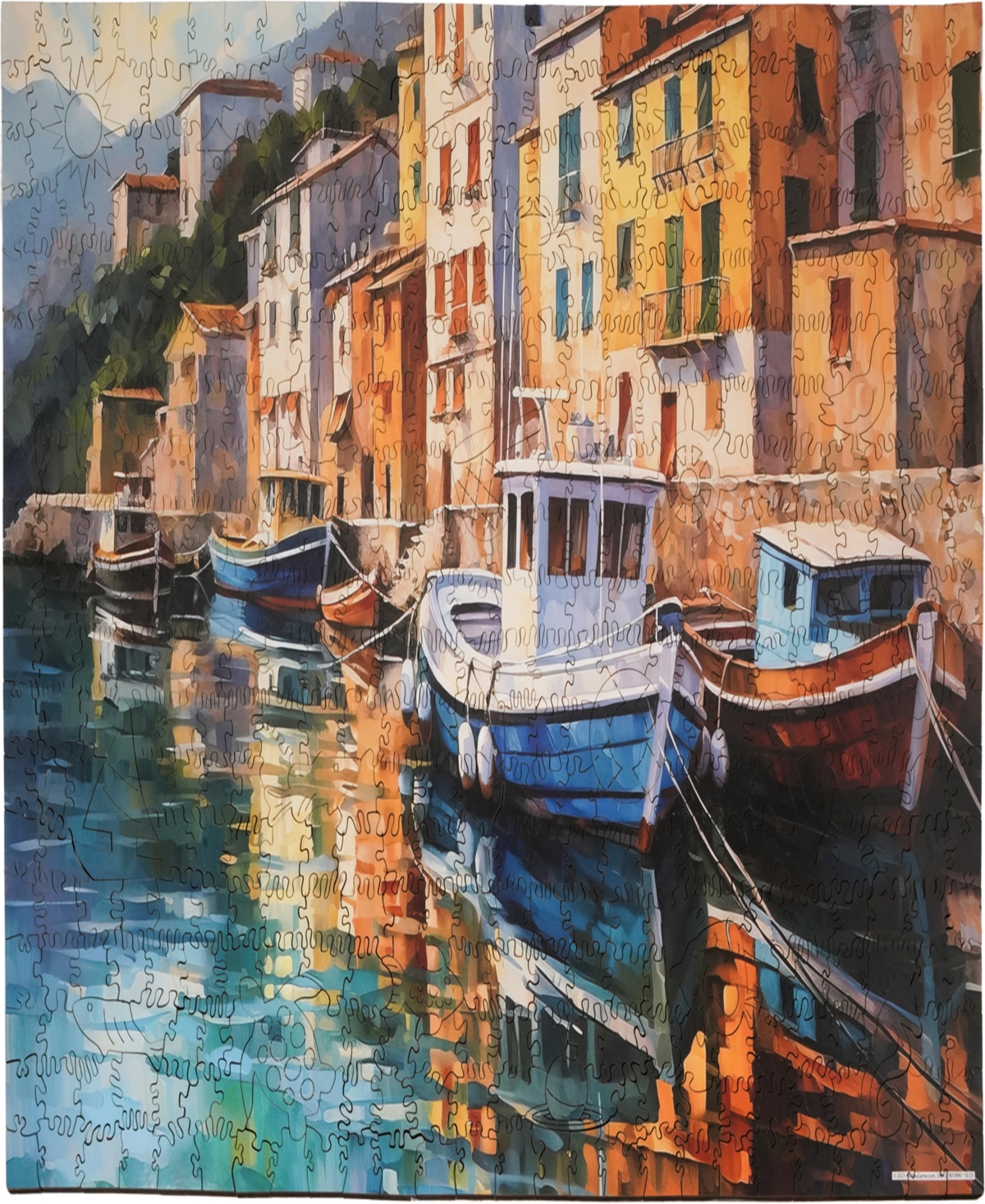 Areyougame Wooden Jigsaw Puzzle Boats At Bay, 494 Pieces In Multi
