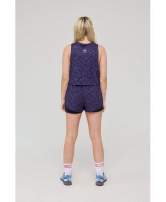 Women's Elite 2 in 1 Running Shorts - Purple Leopard