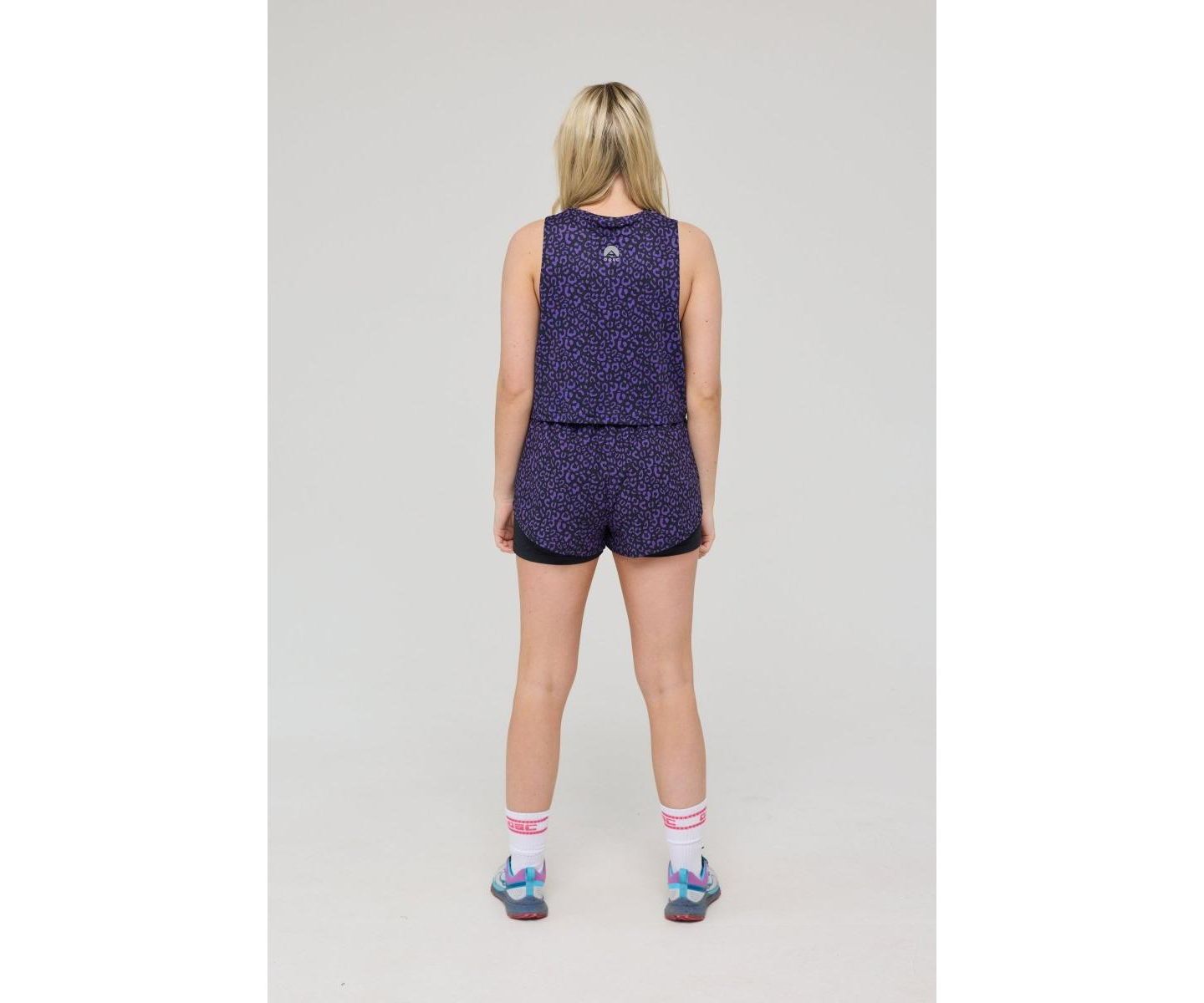 Женские шорты OOSC Elite 2 in 1 Running Shorts - Purple Leopard, цвет: Фиолетовый леопардовый — фото 2
