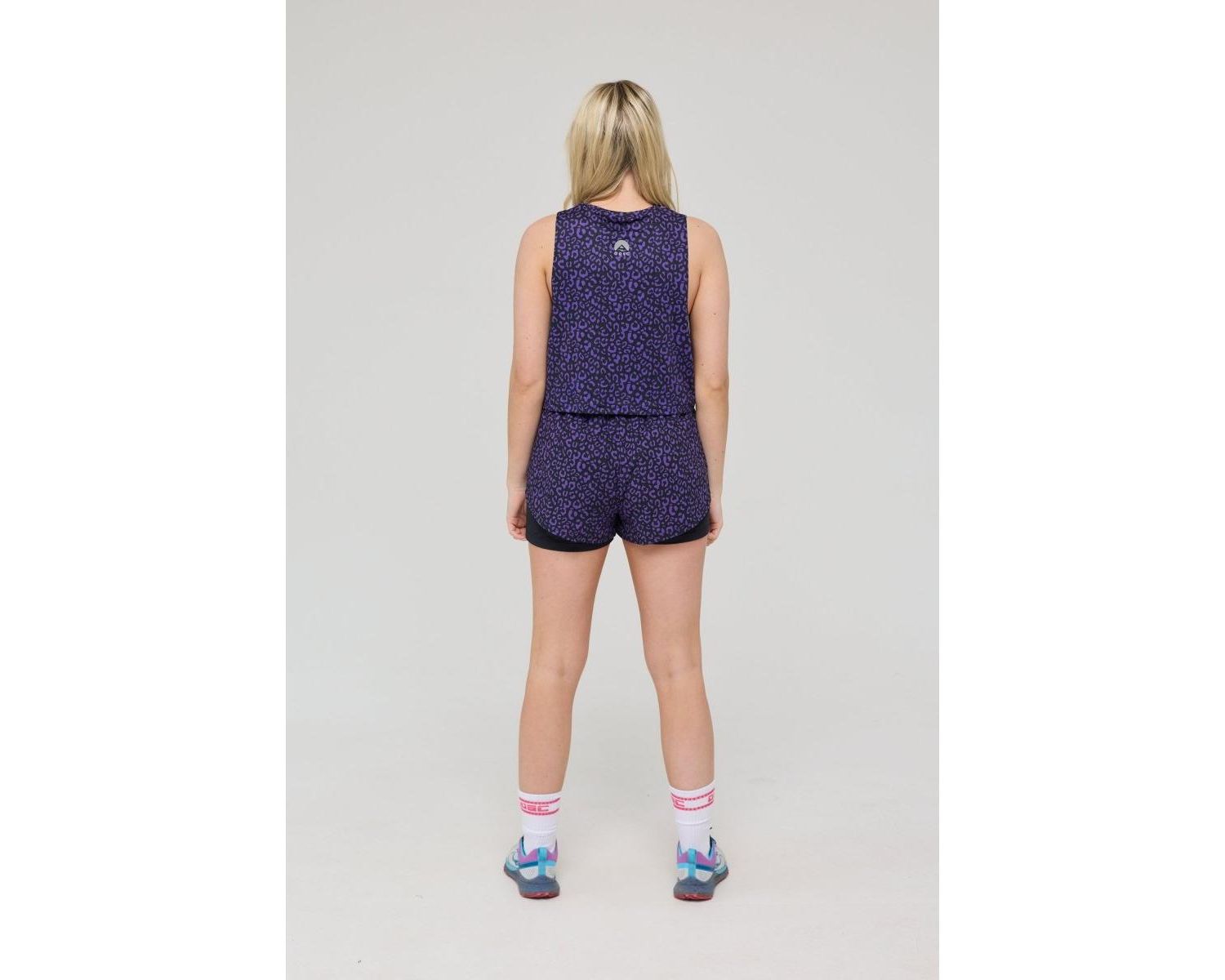 Women's Elite 2 in 1 Running Shorts - Purple Leopard