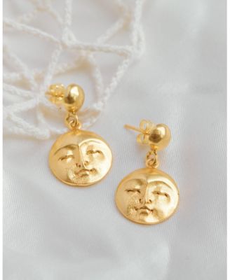 Moon Face Drop Earrings