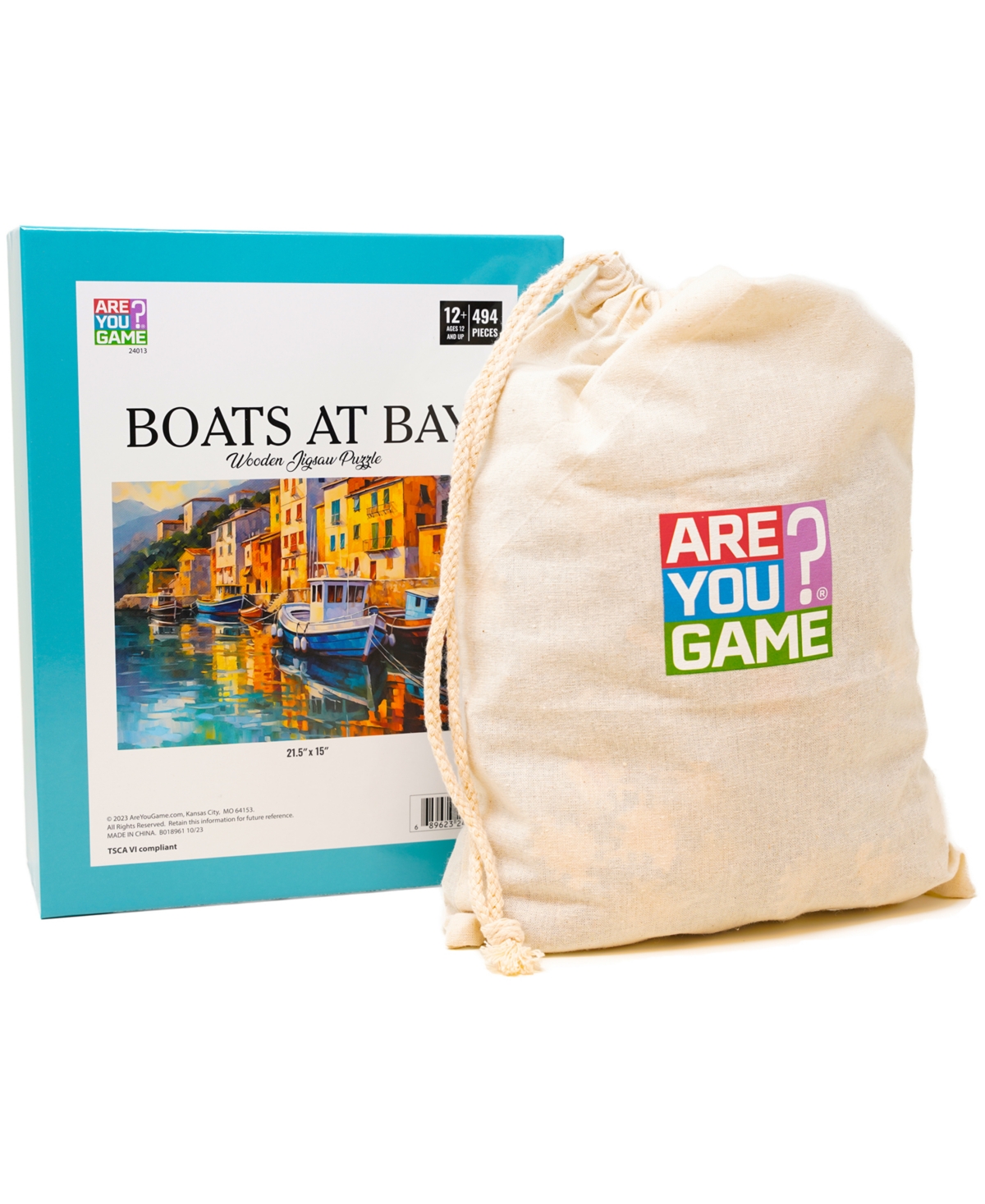 Areyougame Wooden Jigsaw Puzzle Boats At Bay, 494 Pieces In Multi