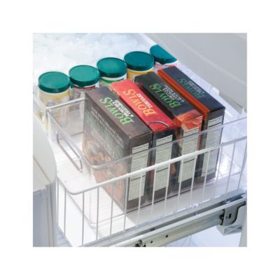 Plastic Stackable Fridge Bin with Handles, Clear, Made in USA