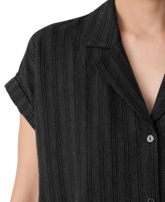 Women's Striped Notched-Collar Shirtdress