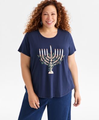 Style & Co - Plus Size Peace On Earth Graphic T-Shirt