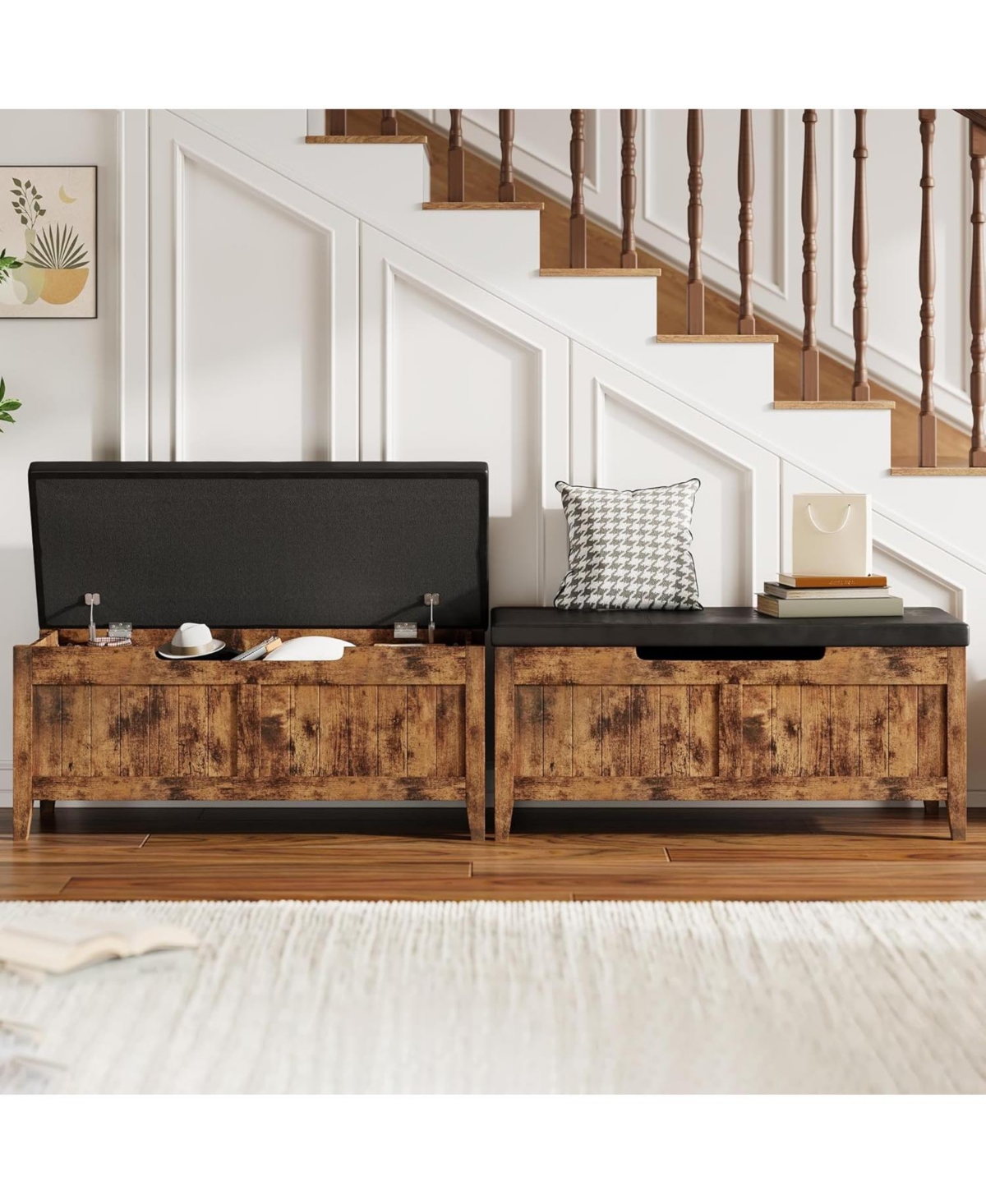 Gaomon Storage Bench, 39.4" Wooden with