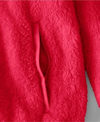 Plus Size Half Zip Cozy High Pile Fleece Pullover