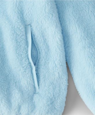 Plus Size Half Zip Cozy High Pile Fleece Pullover