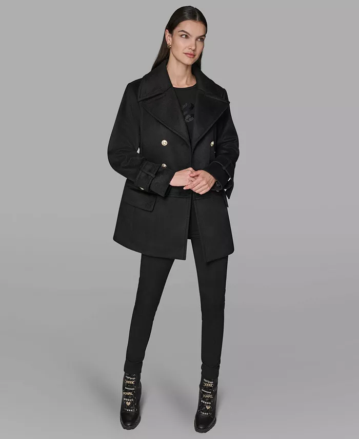 Women's Dropped Waist Peacoat - thumbnail 7