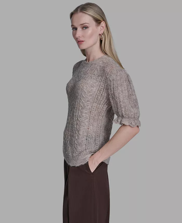 Women's Short Sleeve Crewneck Sweater - thumbnail 4