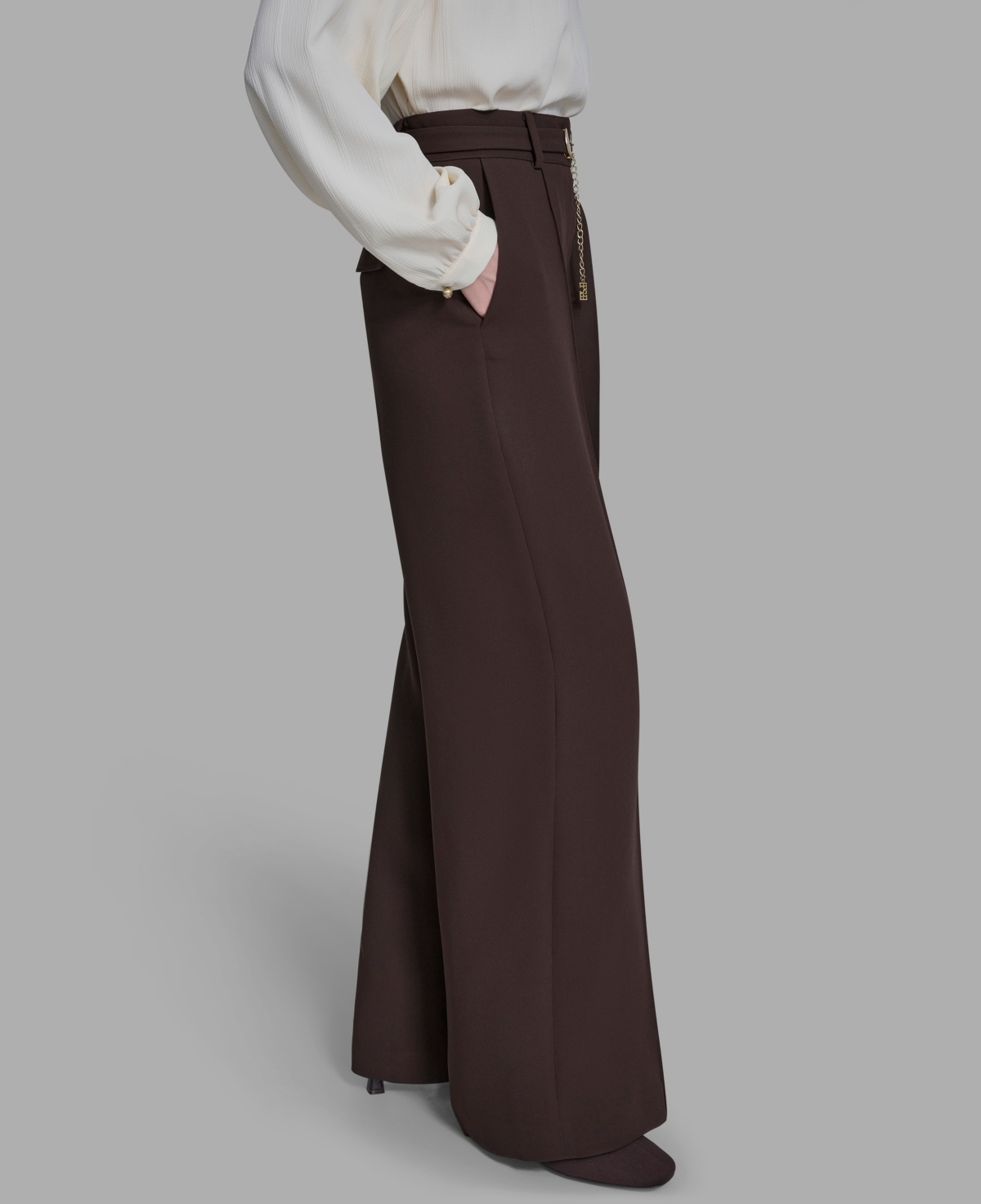 Bcbg Women's Wide Leg Crop Pants In Brown