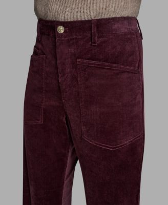 Women's Velvet Barrel Mid Rise Dropped Crotch Pants