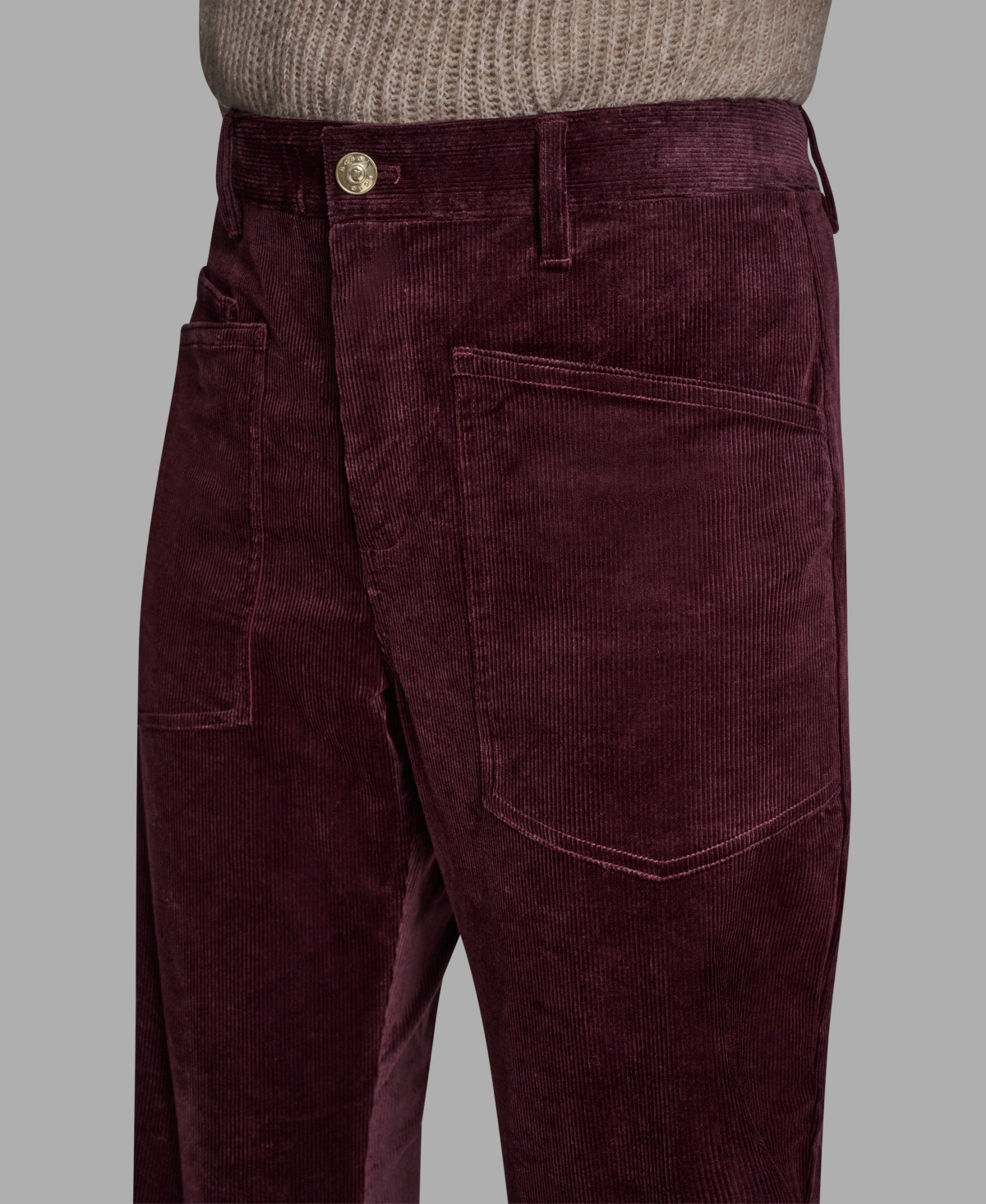 Bcbg Women's Velvet Barrel Mid Rise Dropped Crotch Pants In Burgundy