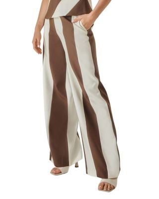 Women's Stripe Tailored Wide Leg Pants