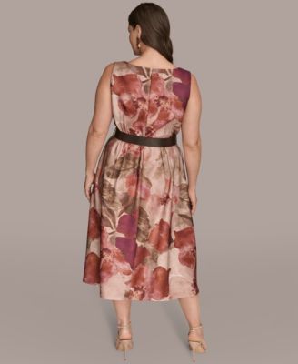 Plus Size Printed Midi Dress