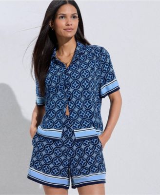 Women's Rayon Short Sleeve Camp Shirt