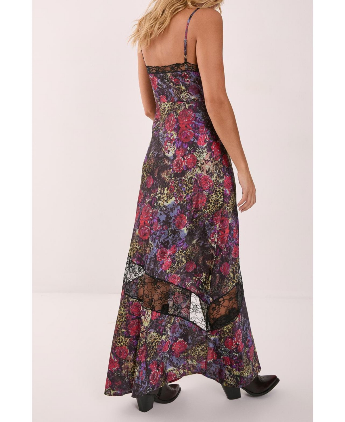 Nasty Gal Women's Satin Lace Maxi Slip Dress