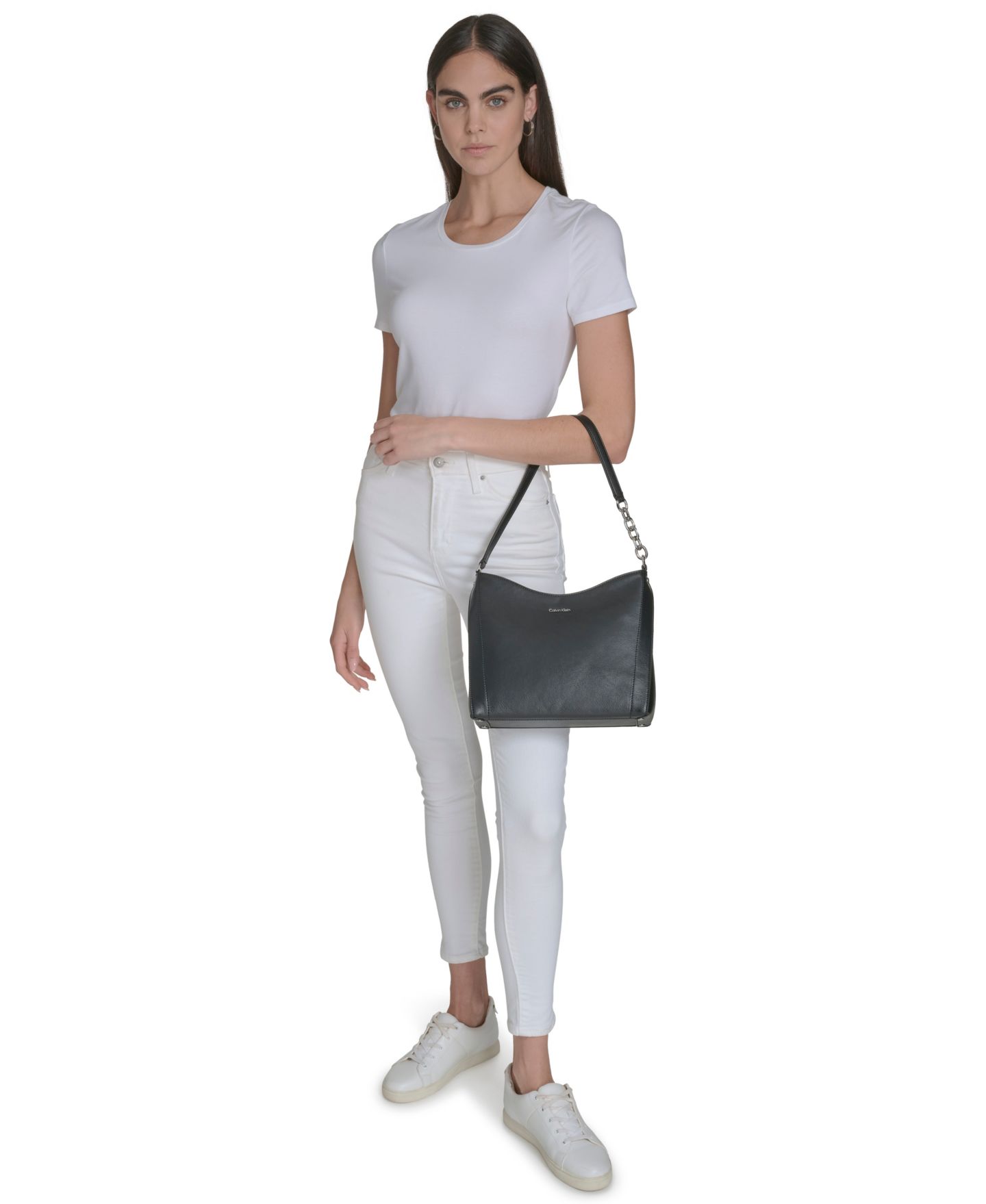 Женская сумка Calvin Klein Nova Top Zipper Chain Shoulder, цвет: Чёрный — фото 7