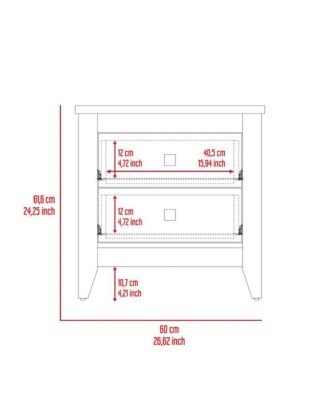 Storage Cabinet NightStand End Table with Two Shelves