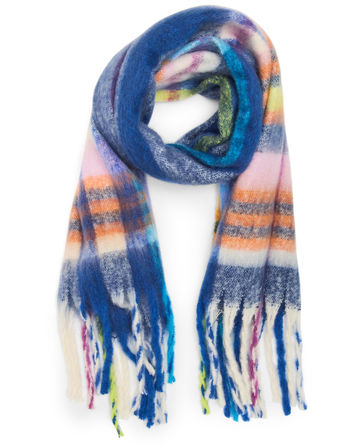 Steve Madden Women's Lofty Fringe Scarf In Blue