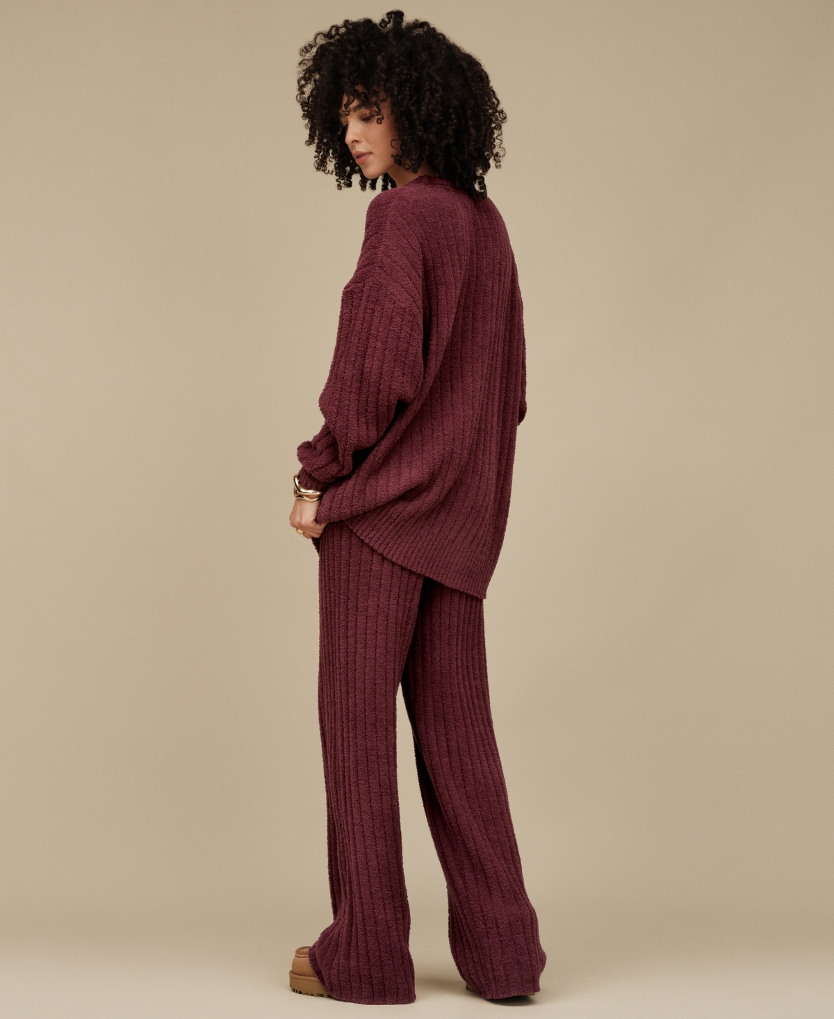 Ugg Women's Riz Ribbed Long-Sleeve Knit Sleep Top