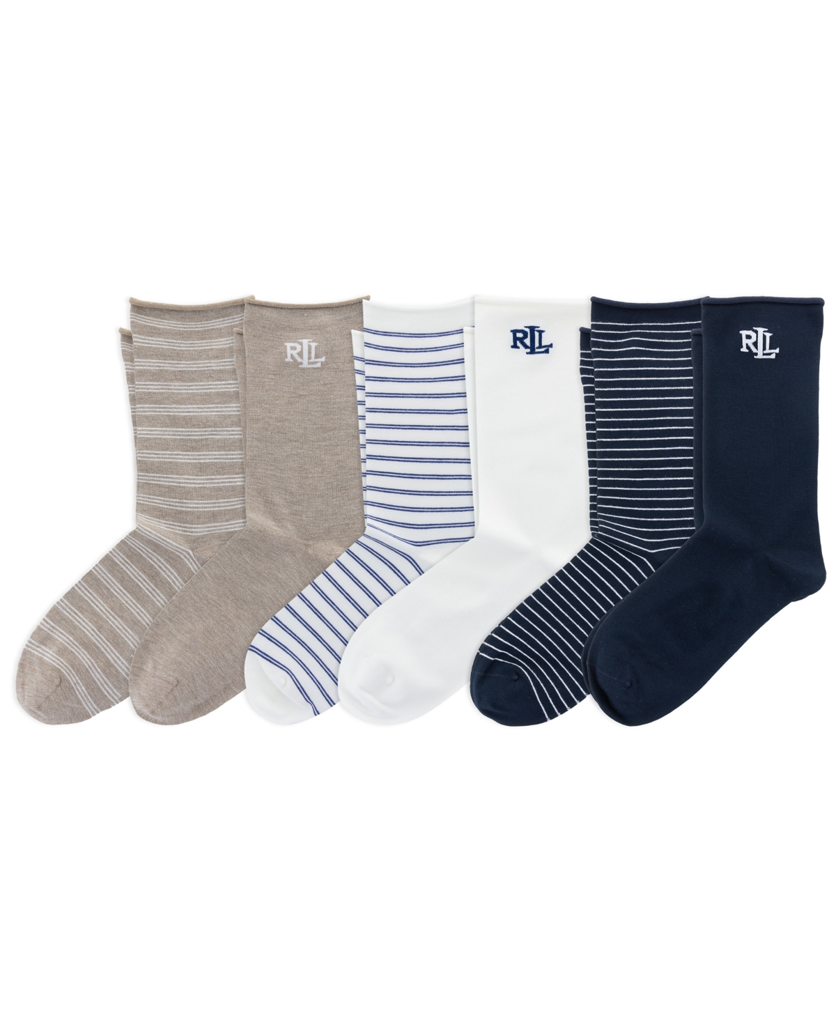 Ralph Lauren Women's Striped Socks Set, 6-piece