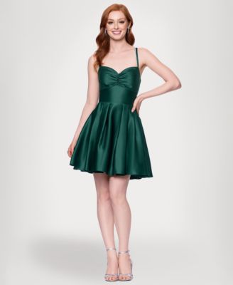 Juniors' Lamour Lace-Up Mini Dress