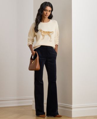 Lauren Ralph Lauren Petite Intarsia Golden Retriever Sweater