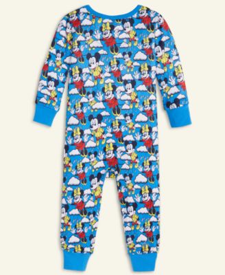 Baby Mickey Mouse & Minnie Mouse Parade Balloon Knit One Piece Sleeper, Macy's Exclusive