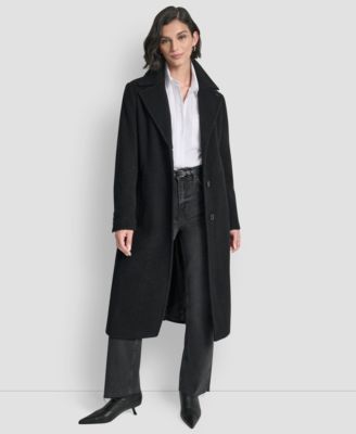 Women's Maxi Boucle Notch Collar Coat