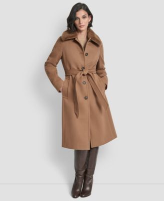 DKNY - Women's Single-Breasted Pillow Collar Coat