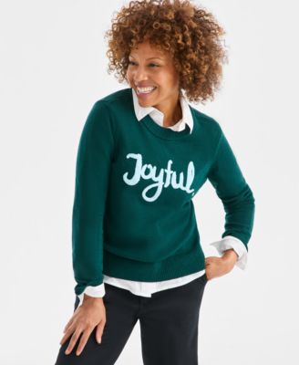 Style & Co - Women's Joyful Whimsy Embroidered Sweater