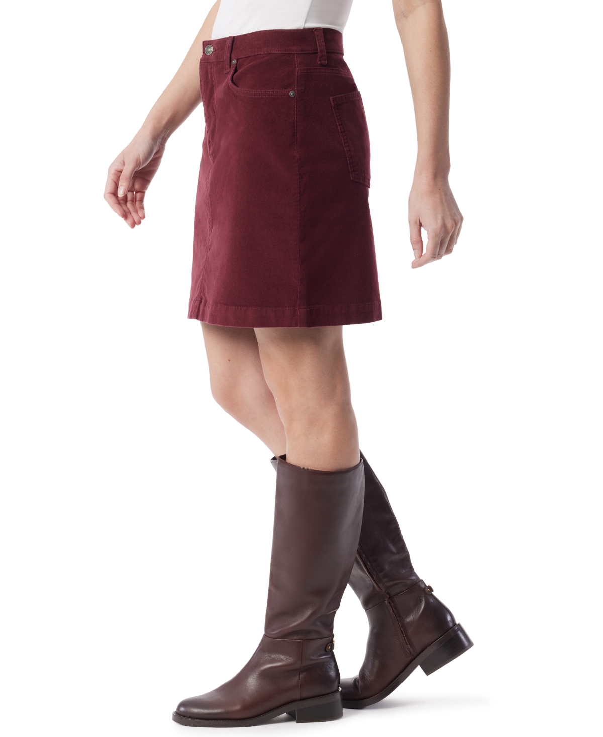 Gloria Vanderbilt Women's Cord Mini Skirt In Brown
