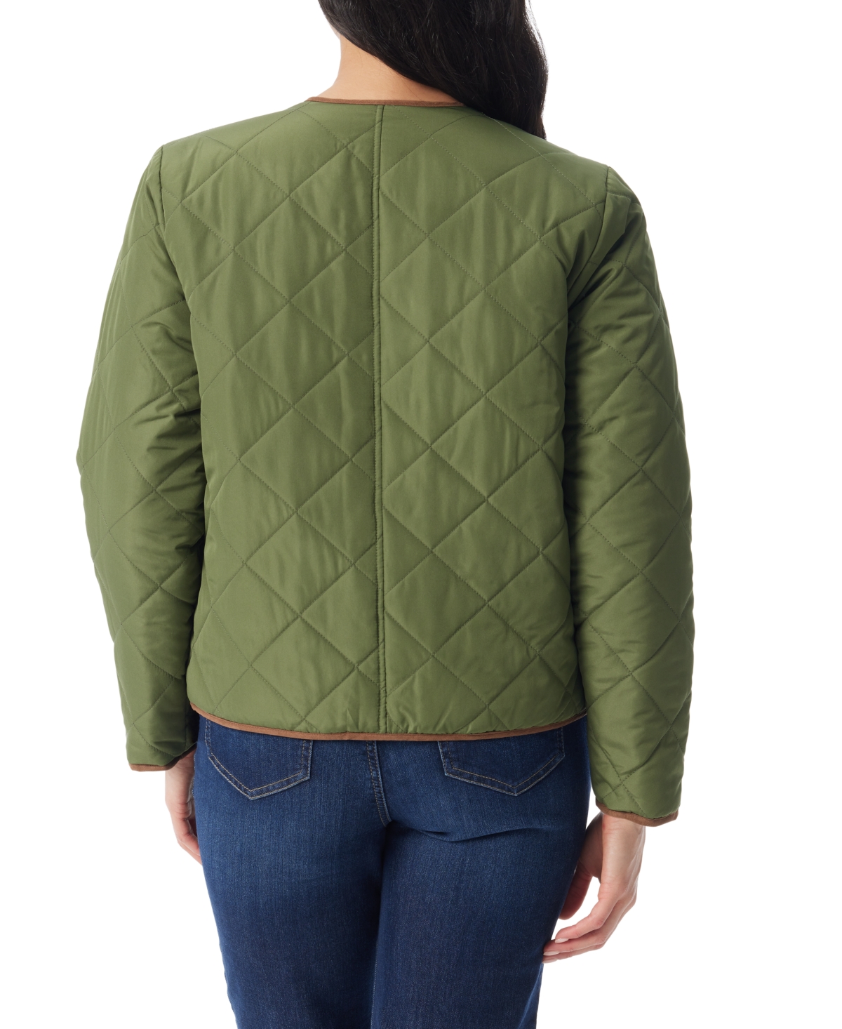 Gloria Vanderbilt Women's Quilted Reversible Jacket In Green