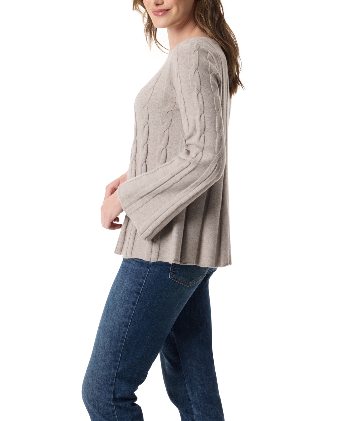 Gloria Vanderbilt Women's Maren Cable Knit Sweater In Gray