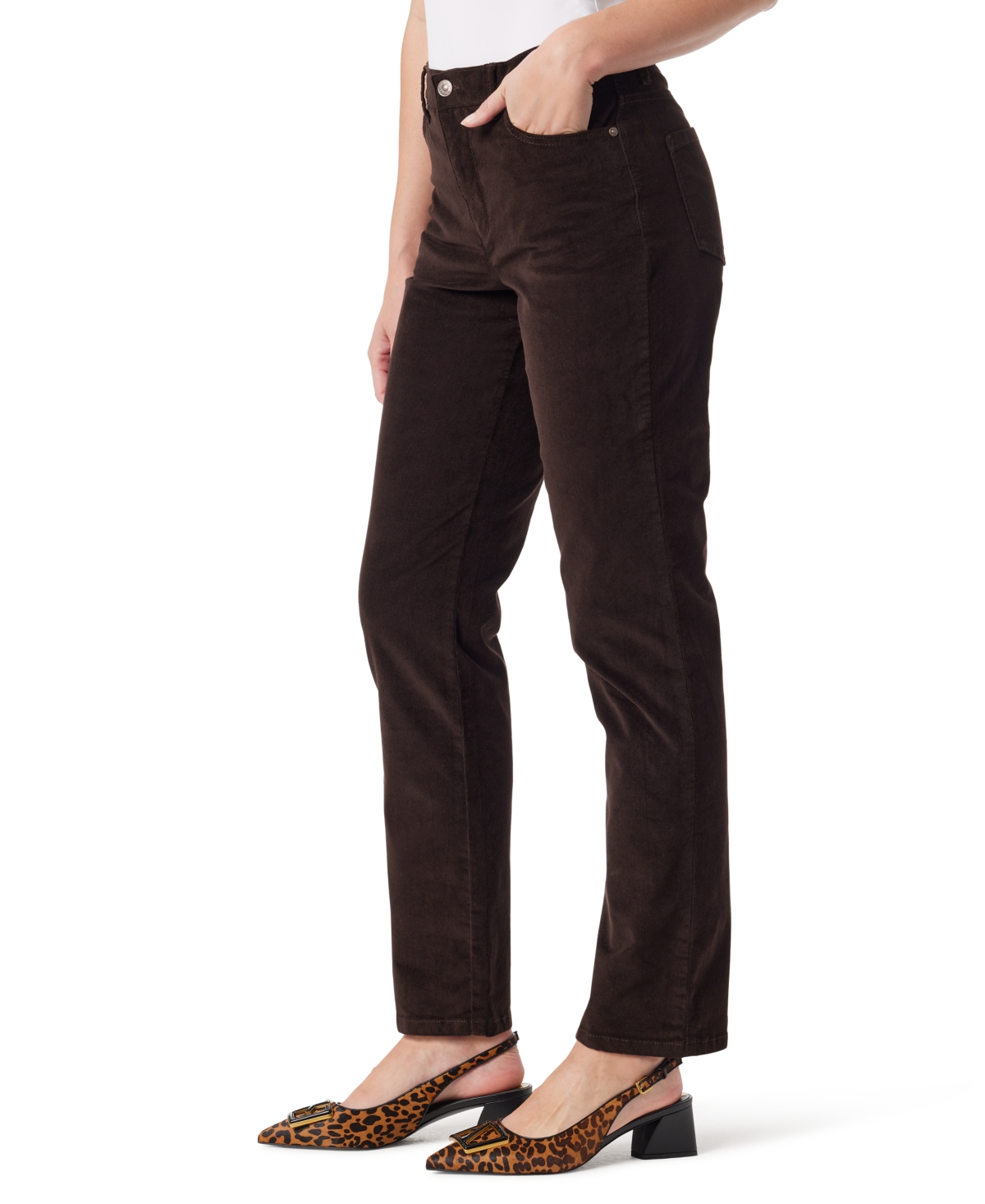 Gloria Vanderbilt Women's Amanda Cord Casual Pants In Brown