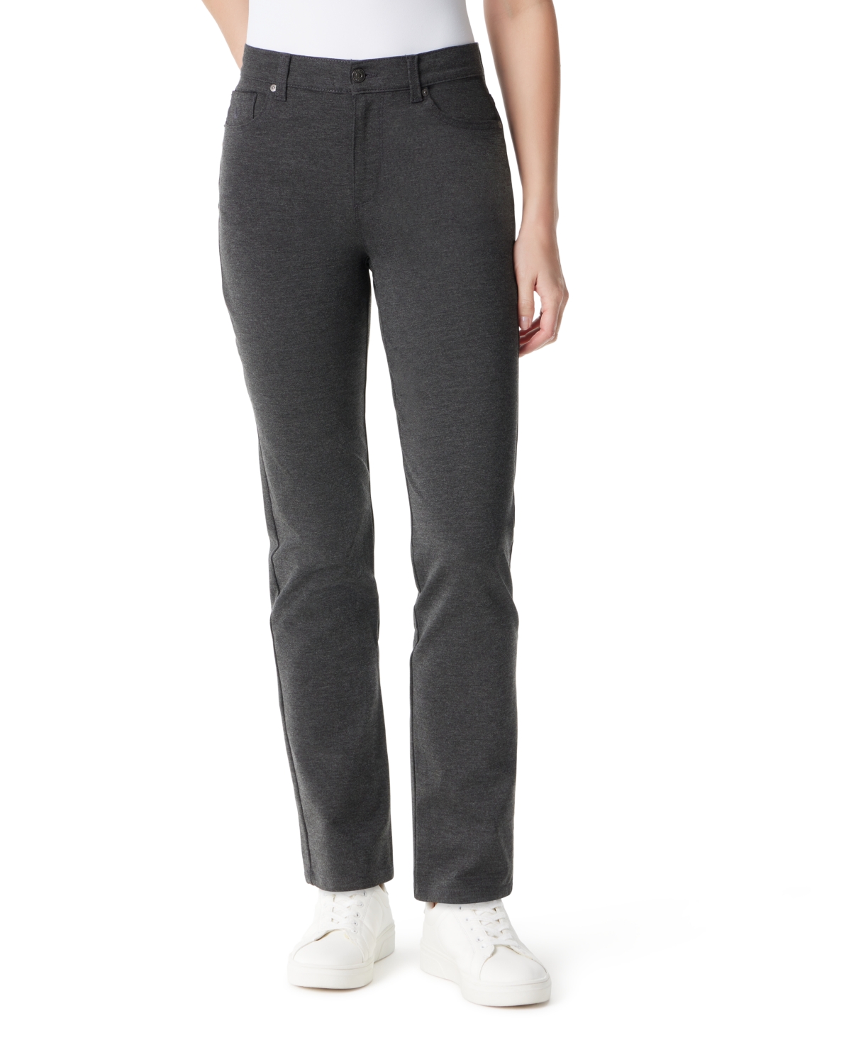 Gloria Vanderbilt Women's Ponte Straight Pants In Gray