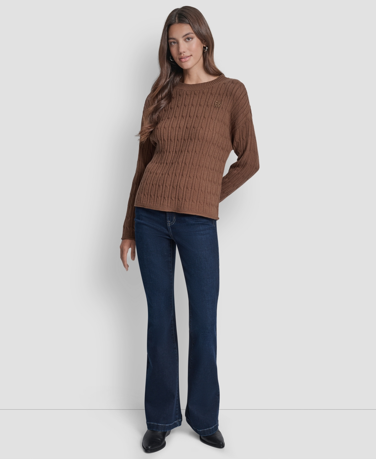 Dkny Jeans Women's Crewneck Sweater In Brown