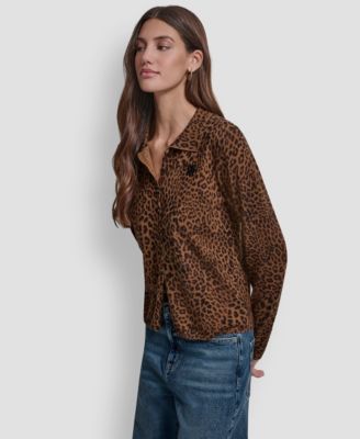 Women's Mini Leopard Print Cardigan Top