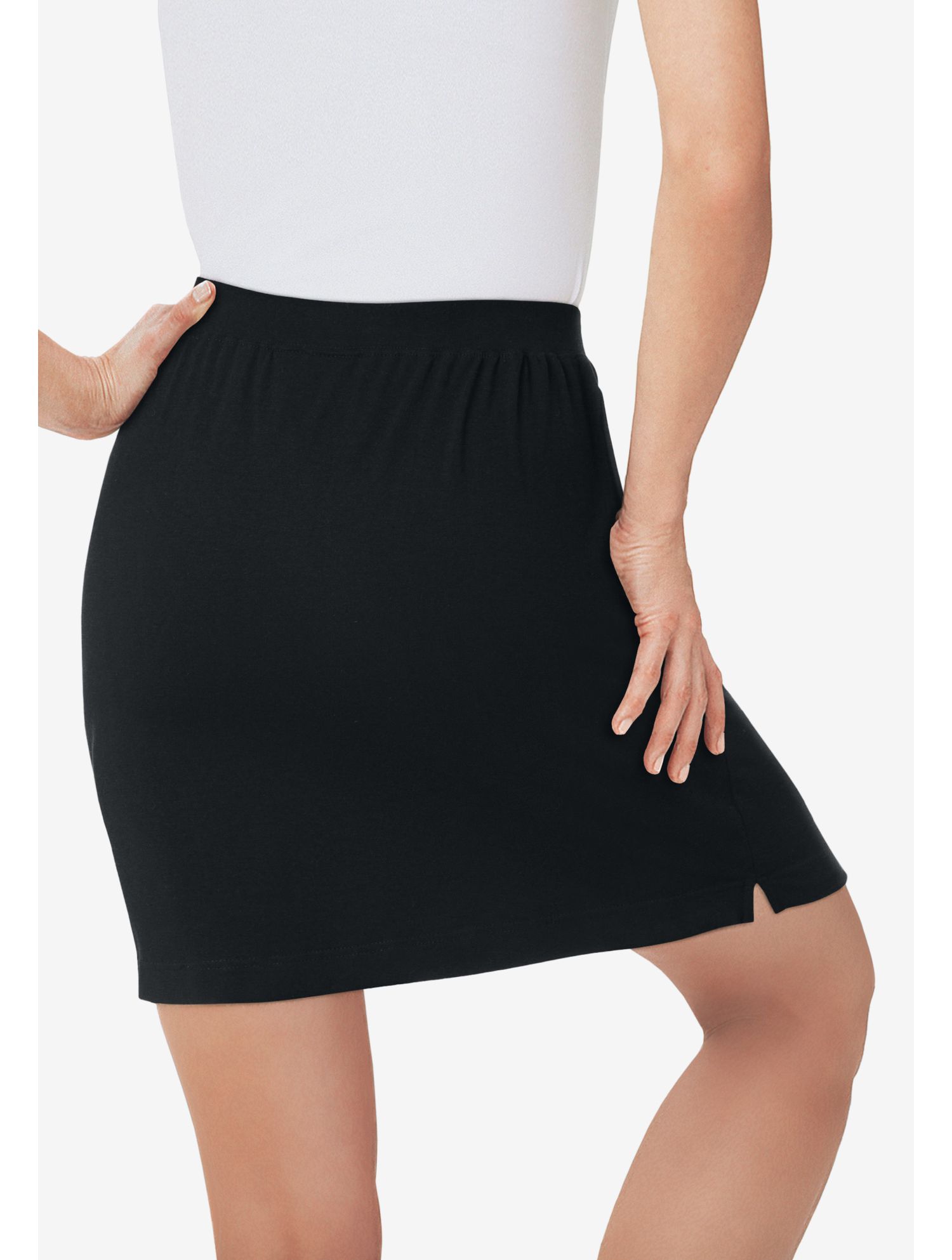 Plus Size Stretch Cotton Skort