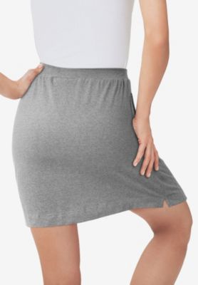 Plus Size Stretch Cotton Skort