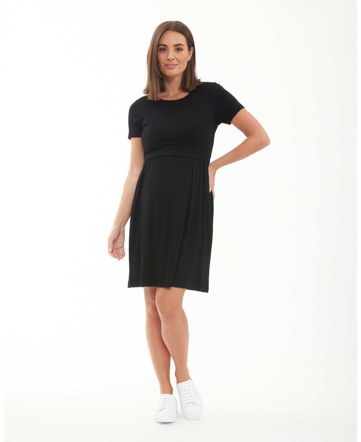 Ripe Maternity Maternity Ripe Rib Crop Top Nursing Dress