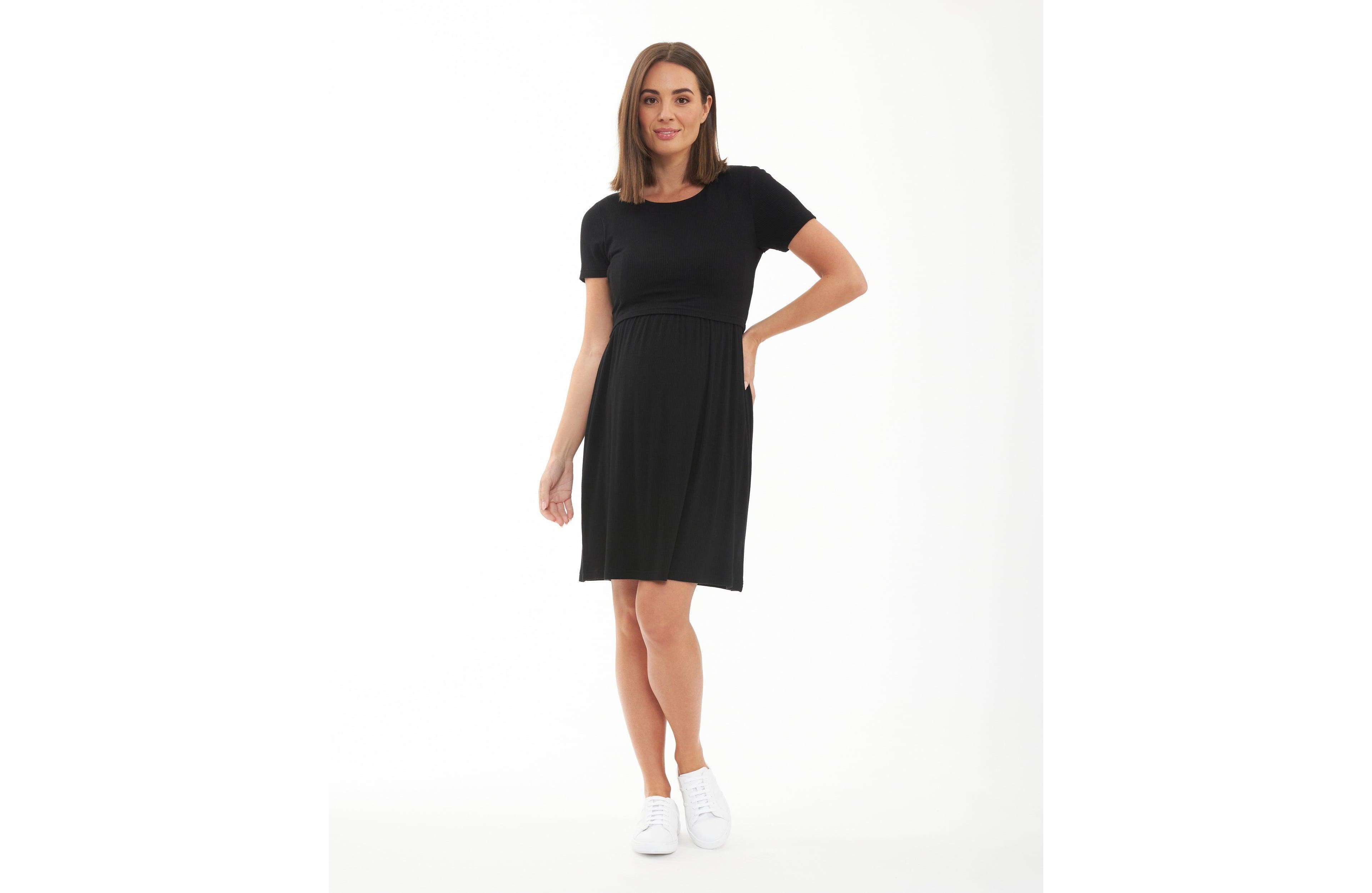 Ripe Maternity Maternity Ripe Rib Crop Top Nursing Dress