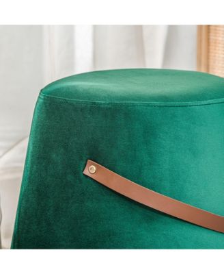 - Green Velvet with Rope Pouf Vintage Style Upholstery Living Room