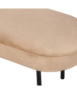 - Metal and Beige Velvet Bench Modern Design Style Upholstery Entry