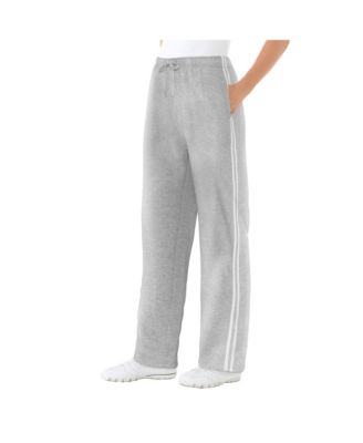 Plus Size Within Better-Fleece Side-Stripe Pull-On Sweatpants